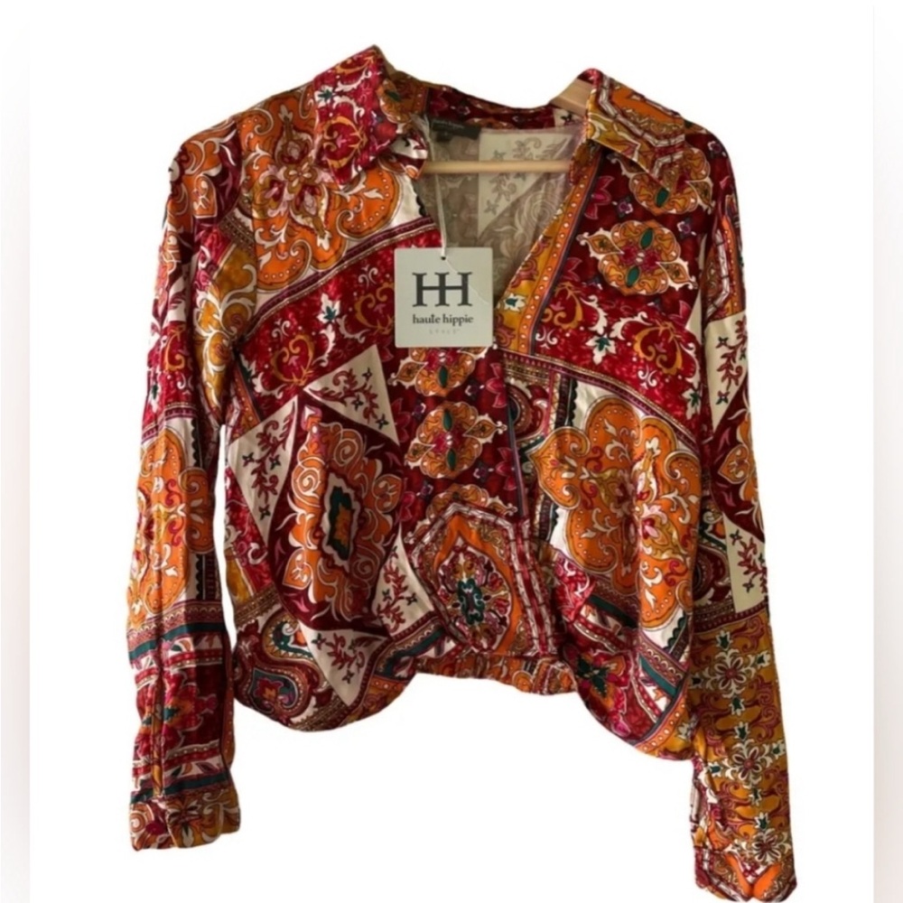 Haute Hippie Vibrant Paisley Top